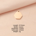 Colgante hexagonal de acero inoxidable en oro rosa pulido con medidas de 12,3x11 mm - Oro rosa