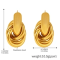 Pendientes de aro entrelazados dorados en acero inoxidable chapado en oro 18k - Dorado