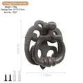 Vintage dark brown geometric door knocker in cast iron with mounting hardware 12.5cm - 12.5cm x 11.5cm / Vintage Patterned Heart