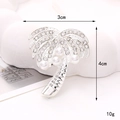 Silver palm tree charm with white rhinestones and pearls for DIY phone case decor - Rhinestone Coconut Tree / Silver