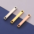 Barras de conexión rectangulares pulidas en acero inoxidable plata, oro y oro rosa - Tamaño 5x35mm (MP026) / Oro de 18K