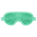 Mint green PVC cooling gel eye mask with adjustable elastic strap and gel beads - Green Eye Mask
