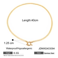 Collana a catena serpente multistrato placcata oro 18k in acciaio con chiusura tonda - Catena a Serpente con Chiusura Tonda da 1,25 cm-40 cm