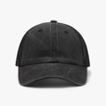 Cappello trucker nero lavato con parte anteriore in cotone e rete traspirante - Regolabile / Nero (24A293)