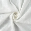 Detail shot of white cotton fabric with cross-weave texture and spiral pleats - S / Off White