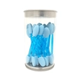 6.5cm dual-sided sponge eyeshadow brushes in blue plastic barrels for makeup - 6.5cm Blue Handle Blue Sponge - 25 Pcs Tube