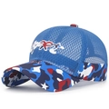 Kids breathable mesh baseball cap in blue camo print with white Sport embroidery - Adjustable (Small/Medium Kids) / Sky Blue