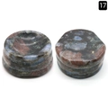 Base per sfera in pietra naturale blu e bruno rossastra, set di due supporti tondi - Pietra lampo blu