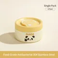 470ml yellow stainless steel lunch box with cartoon panda design and portable handle - 470ML / Small Cute Baby Yellow