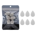 Set de 6 mini esponjas de maquillaje blancas en bolsa profesional con cremallera - Gris Mini Juego de 6