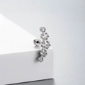 Titanium steel cartilage stud with five star-shaped zircons on a white platform - Five Stars Arc Arrangement Style (A46-6#)