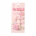 5-piece pink hair clip set for kids featuring resin bows, bears, and hearts on card - #1 Pink Series