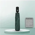Forest green 8-rib automatic umbrella with UV black glue coating for sun and rain - 8 Bone Automatic Black Glue Dark Green
