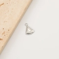 Dettaglio del ciondolo a forma di anguria in acciaio inossidabile argento per gioielli DIY - Forma di Fetta di Anguria (1#)