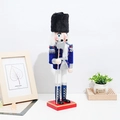 Classic 30cm wooden nutcracker soldier ornament in blue and red uniform for home decor - 30CM Blue Axe Soldier Style