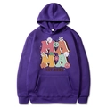 Sweat à capuche violet foncé Mama Est 2025 avec imprimé floral et poche kangourou taille M - Violet