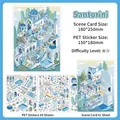 Santorini themed DIY sticker set with scenario card and 3 PET sheets for journaling - Santorini