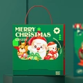 Sacchetto regalo e scatola di Natale in rosso e verde con scritte Merry Christmas festive - Babbo Natale Pupazzo di Neve e Renna / Spedizione Piatta