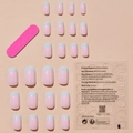 Kit unghie finte French con 24 pezzi rosa e azzurri completo di accessori per manicure - Stile Francese Rosa Blu (XB-29-03)