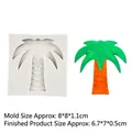Coconut tree shaped silicone mold for fondant cakes and DIY clay crafts in green finish - Palm Tree / Gray