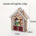 Nordic Christmas countdown calendar with LED lights, wooden house and red number blocks - Light-Up Calendar No. 2