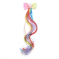 Fermaglio per capelli arcobaleno con extension colorate ondulate e unicorno - 4# (Arcobaleno Riccio)