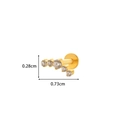 Clou de cartilage papillon en titane G23 doré avec incrustation de zircon et dimensions - 2# Doré - Forme de Barre Incurvée