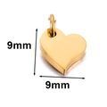 Golden stainless steel heart pendant charm measuring 9mm x 9mm for DIY jewelry - Asymmetric Heart (9x9mm) / Gold