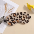 Plush leopard print faux silk sleep mask with soft elastic band for eye protection - Leopard Brown