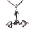 Collana con ciondolo a manubrio e pugno in acciaio inossidabile argento con catena box - Colore Acciaio - Solo Pendente (B0201)