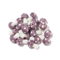 DIY purple glass mushroom beads with white spots for handmade jewelry making - 10 Pieces/Pack (14mm x 10mm) / Solid Purple