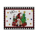 Christmas gnome placemat with red and black buffalo plaid border and festive print - CD27-23 (Gnome Ho Ho Ho)