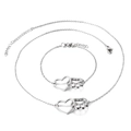 Conjunto de joyas de plata con corazón y huella de pata, collar y pulsera minimalistas - Pulsera / Color Acero (KS114762-K)