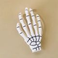 Halloween skeleton hand hair clips with realistic bone details for party hair accessories - White