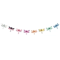 Ghirlanda di libellule colorate in carta con otto insetti glitterati per decorazione - Banner Libellula