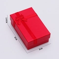 Rote Schmuckschatulle mit Textur und Schleife, 8x5x2,6cm für Ringe und Ketten - Rot