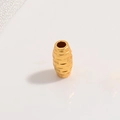 Golden honeycomb geometric faceted S925 silver spacer bead for DIY jewelry making - Large Square Pattern / 3x6mm / Gold