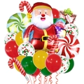 Kit de ballons de Noël avec Père Noël en aluminium et sucres d'orge pour décoration - Style Père Noël Cadeau C
