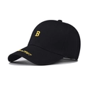 Cappellino da baseball in cotone nero con ricamo B giallo e dettagli del 1987 - Regolabile / Nero Oro