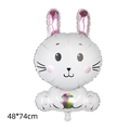 Standing white bunny balloon with colorful polka dot egg for Easter party, 48x74cm - Sitting White Bunny