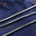Classic silver-tone box chain necklace accessory with elegant metallic finish - Box Chain / Silver
