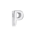 S925 sterling silver heart-themed pendant featuring a polished letter P charm - White Gold DY130020 (P)