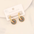 Bohemian colorful enamel earrings in stainless steel with sunburst petal patterns - Colorful Radiating Pattern (3#)