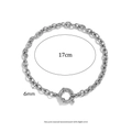 Polished silver 17cm paperclip link bracelet with bold spring ring clasp in titanium steel - O-Link Bracelet / 17cm/6mm / Steel