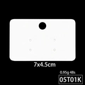 White cardboard jewelry display card with 7x4.5cm dimensions for earrings and studs - Blank White Display Card (05T01K) / Medium