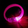 Pink LED glowing bracelet with acrylic bubble texture and switch for concert events - Pink
