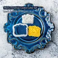 X'mas star cookie cutter mold with 3.9x3.4cm dimensions for festive baking - Merry Christmas