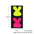 Bunny-shaped fluorescent yellow and pink PET sticky notes, 102x55mm, 40 sheets - 2 Rabbits Shape