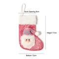 Mini red Christmas stocking featuring a 3D Santa Claus figure and size dimensions - Candy Color Santa