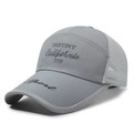 Gorra de béisbol de malla gris transpirable con visera larga y bordado California - Ajustable / Gris